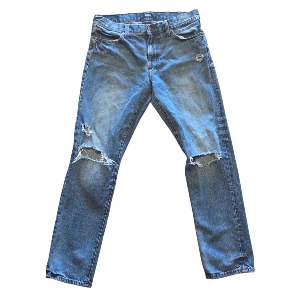 Aero Men's Blue Slim Straight Jeans - Waist 30 x Inseam 30